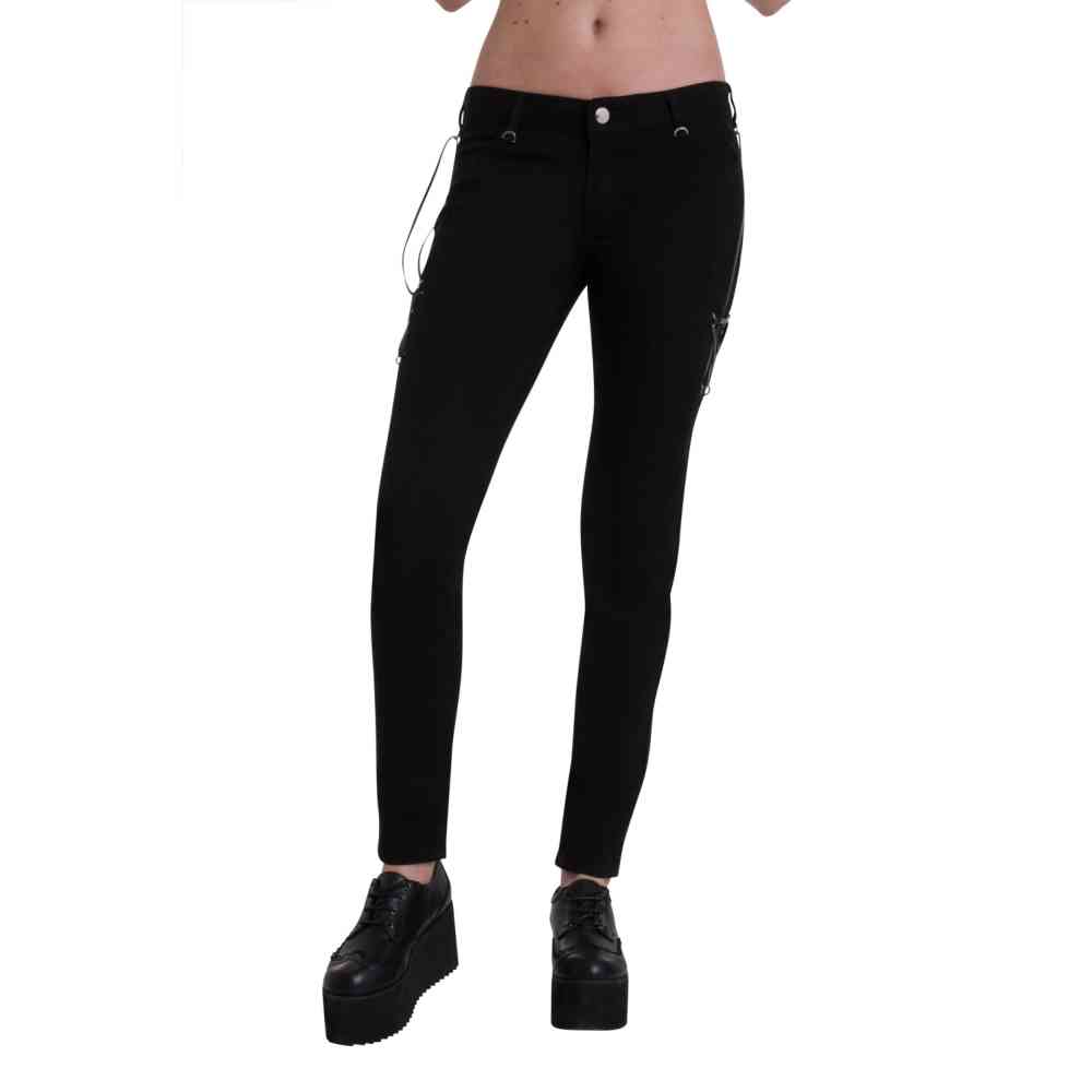 Banned - PENTAGRAM Skinny fit broek - Zwart
